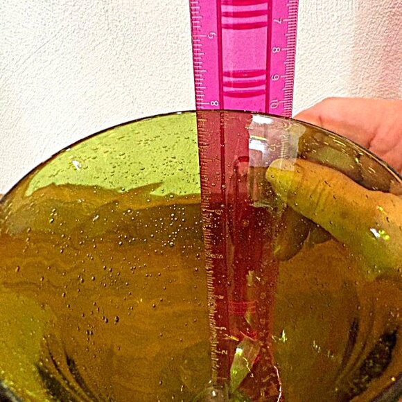 Artland Salute Iris Sage Green Hand-blown Bubble Glass Water Goblet - 8" 16 oz. - Picture 5 of 5